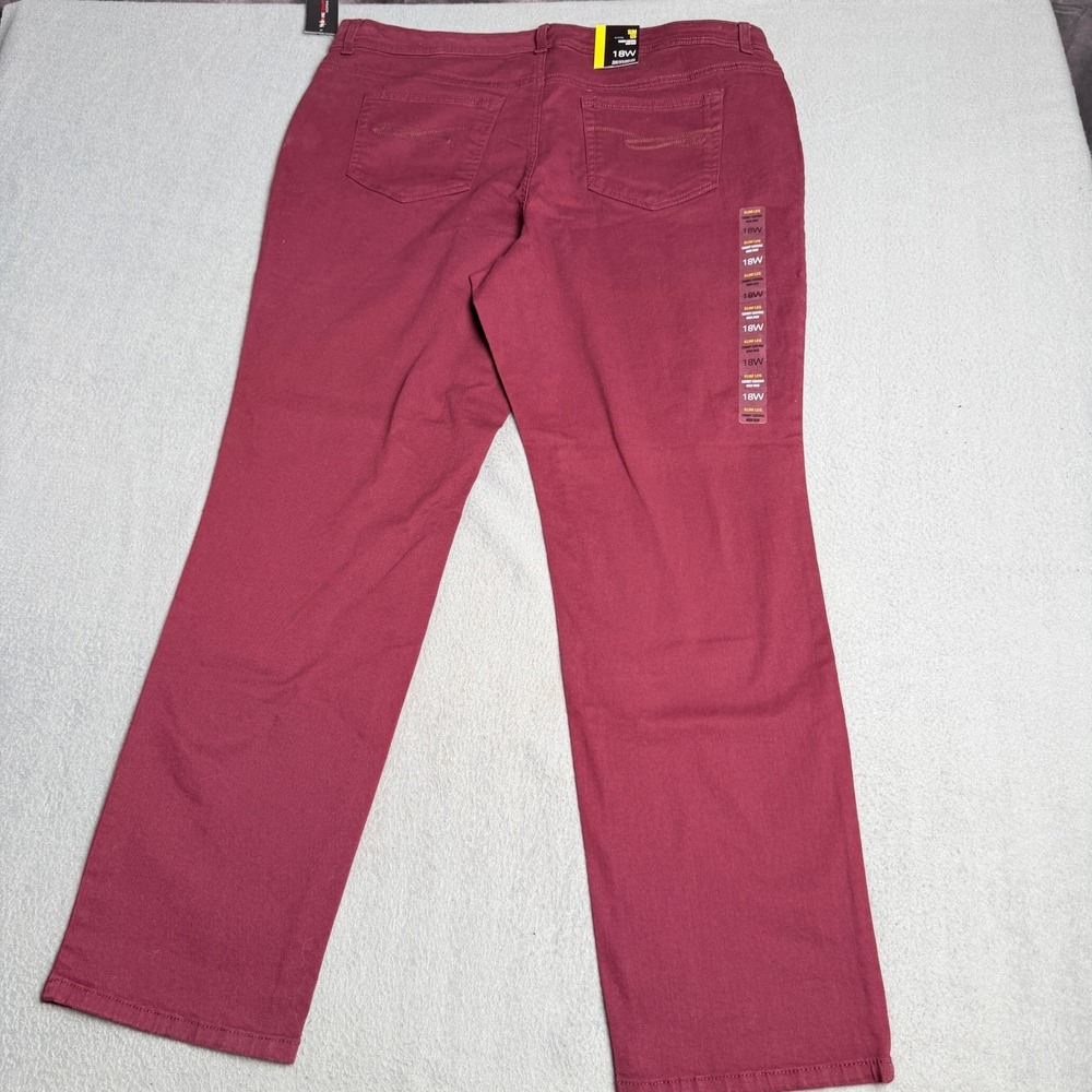 Style & Co Slim Leg Denim Jeans Women 18W Dried Plum High Rise Tummy Control NEW